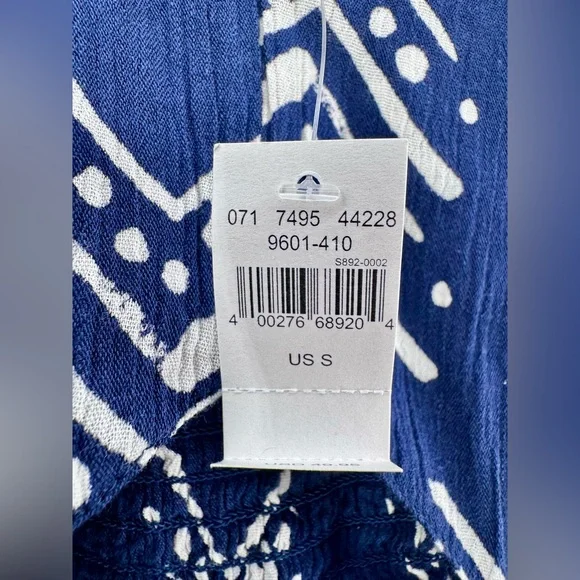 MWT Aerie Women’s Blue Ikat White Tribal Print Boho Cut Out Long Maxi Dress Sz S - Picture 14 of 15